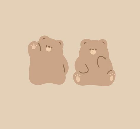 Bear Cute Cartoon, Doodles Cute, Wallpapers Cute, Brown Bears, Bear Cute, Soft Cute, Cute Kawaii Drawings, Little Bear, Kawaii Drawings