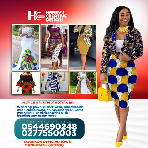 Flyers Design, Dinner Wear, Social Media Flyer, African Wear, African Print, Creative Design, Wedding Gowns, Women Wear, Social Media