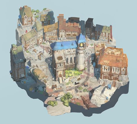 Fantasy Town, Props Concept, Bg Design, Fantasy City, Game Concept Art, Fantasy Setting, Scene Design, Fantasy Map, Fantasy Art Landscapes