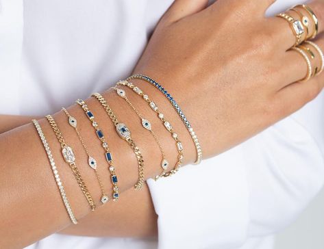 Arm candy 💙 #adinas Adinas Jewelry, Diamond Bracelet For Women, Sky Jewelry, Jeweled Bag, Diamond Bracelet Design, German Silver Jewelry, Diamond Wedding Jewelry, Jewelry Board, Silver Ring Designs