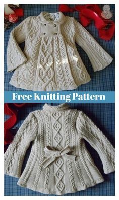 Elizabeth Coat Free Knitting Pattern #freeknittingpattern Cardigan Til Baby, Aran Sweaters, Baby Cardigan Knitting Pattern Free, Skirt Diy, Knitting Patterns Free Sweater, Baby Sweater Patterns, Baby Sweater Knitting Pattern, Knit Baby Sweaters