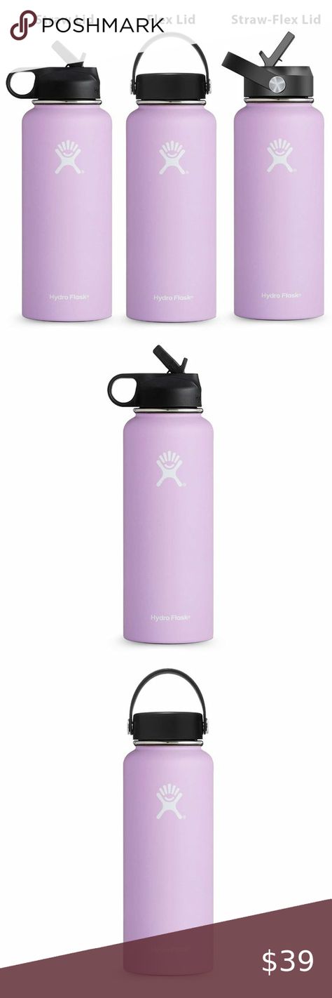 40oz Hydro Flask Light Purple (1.0 Design) Wide Mouth Straw Lid, Flex Lid Purple Hydroflask, Hydro Flask Water Bottle, Stainless Bottle, Flask Water Bottle, Old Design, Disney Concept Art, Hydro Flask, Wide Mouth, Light Purple