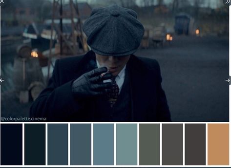 Peaky Blinders Moodboard, Peaky Blinders Color Palette, Speakeasy Color Palette, Cinema Palettes, Color In Film, Movie Color Palette, Whiskey Room, Speakeasy Bar, Cinema Colours