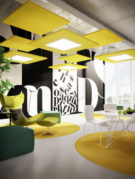 CLOUD - Acoustic Felt Ceilings - Frasch | Open Office Acoustical Solutions Office Ceiling Design, Acoustical Ceiling, Office Ceiling, Open Ceiling, Office Interior Design Modern, Acoustic Design, Acoustic Solutions, Dropped Ceiling, Ceiling Installation