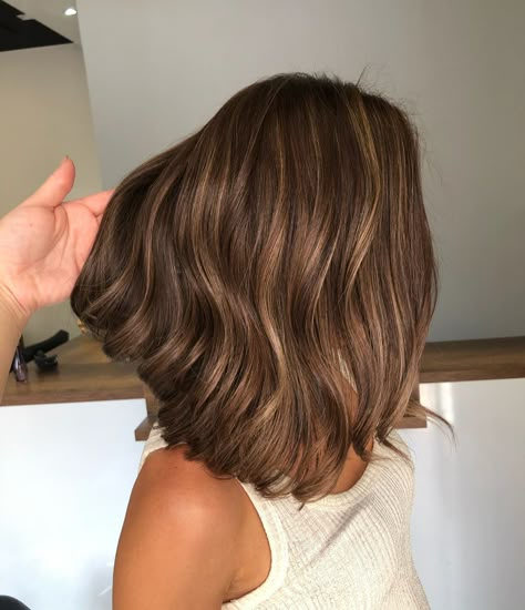 Megi & Vali Haxhiu on Instagram: “Latte Macchiato x Caramel ✨…” Brown Hair With Caramel Highlights Bob, Caramel Macchiato Hair Highlights, Short Caramel Highlights, Dark Brown With Caramel Highlights Short, Brunette Hair Short Highlights, Caramel Machiatto Hair, Caramel Highlights Bob Haircut, Brown Highlights On Brown Hair Short, Caramel Streaks In Brown Hair