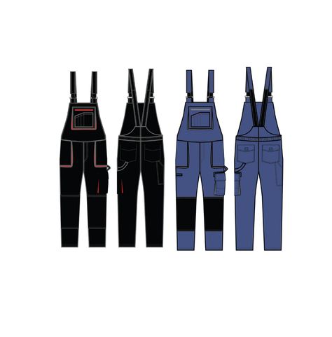 Work Dungaree / Technical Drawings / Fashion CAD Designs for Adobe Illustrator / Fashion flat sketch - Payhip Fashion Flat Sketch, Illustrator Fashion, Painted Pictures, Clothing Templates, Unusual Clothes, Technical Drawings, Flat Sketches, Fashion Templates, Tech Pack