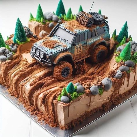 Jeep Cake, Truck Theme Birthday, 47th Birthday, Birthday Cakes For Men, Offroad Jeep, Car Cake, Cakes For Men, Cakes For Boys, Cake Tutorial