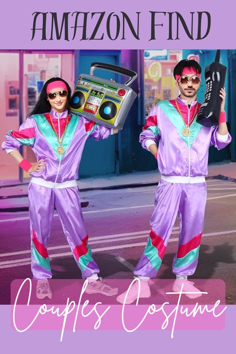 80s Tracksuit Outfit for Men Women Retro Jacket Shell Hip Hop Windbreaker 80s Costumes Halloween Party Multiple color options! $35.99 Amazon link Tracksuit Outfit For Men, Mens 80s Costume, Mens Disco Costume, Skeleton Costume Kids, 80s Track Suit, Mens Viking Costume, 80s Tracksuit, Girls Vampire Costume, Track Suit Outfit