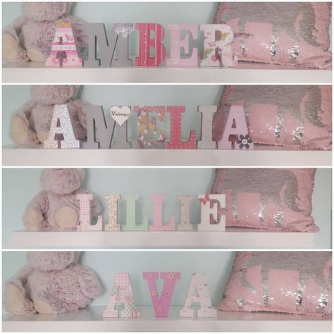 Rose Gold Nursery Decor, Rose Gold Nursery, Wooden Letters For Nursery, Personalized Wooden Letters, Gold Nursery Decor, Wall Letters Nursery, Wooden Wall Letters, Free Standing Letters, Gold Nursery