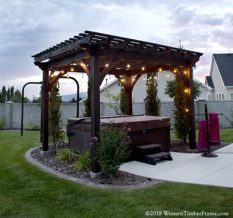 Hot Tub Privacy, Hot Tub Pergola, Hot Tub Landscaping, Hot Tub Patio, Pergola Diy, Hot Tub Gazebo, Tub Enclosures, Hot Tub Deck, Cheap Pergola