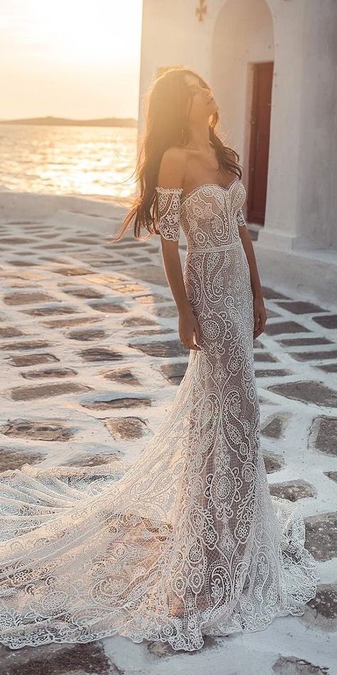 21 Boho Wedding Dresses to Blow Everyone Away - Kabuki • Rune Wedding Dress Trumpet, Sweetheart Bridal Gown, Wedding Dress Guide, White Wedding Dress, Dress Guide, Grace Loves Lace, Lace Wedding Dresses, A Wedding Dress, Princess Wedding Dresses