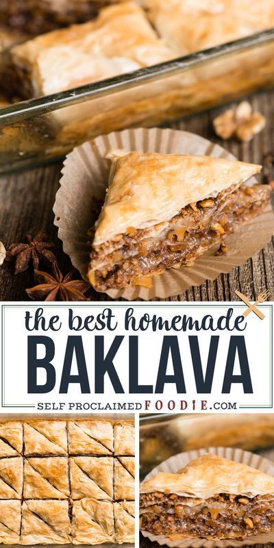 Homemade Baklava Recipe, Honey Baklava, Homemade Baklava, Baklava Recipe Easy, Greek Baklava, Filo Dough, Greek Recipes Authentic, Smores Dessert, Baklava Recipe