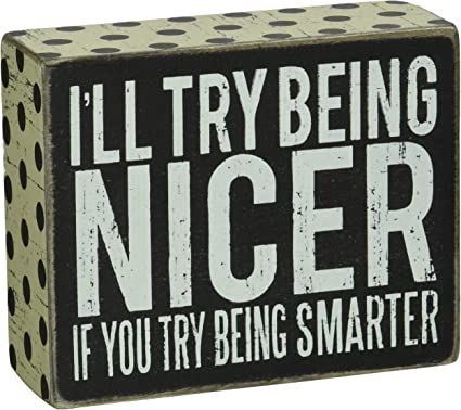 AmazonSmile: Primitives by Kathy 21723 Box Sign, 3" x 4", Call Your Mom: Home & Kitchen Unique Bookcase, Cheeky Quotes, White Wooden Box, Rustic Bookcase, Bookcase Wall Unit, Entertainment Wall Units, Smart Box, Kids Nightstand, Primitives By Kathy