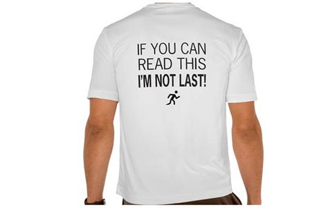 These funny shirts let you wear your love for running on your sleeve...or chest, back or stomach. Fun Run T Shirt Design, Running Campaign, Sisters Shirts, Funny Running Shirts For Men, Track Things, Half Marathon Shirts, Triathlon Shirts, Sporty Workout T-shirt With Funny Text, Exercise Quotes