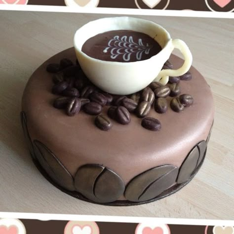 Pasteles de café Coffee Birthday Cake, Birthday Cake Images, Chocolate Coffee Beans, Coffee Birthday, Inside Cake, Dad Birthday Cakes, Bean Cakes, Cake Delivery, Cake Images