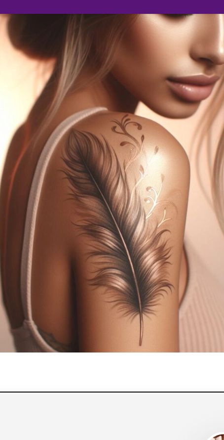 Feather Hand Tattoo, Angel Wings Tattoo Shoulder, A Feather Tattoo, Cool Tattoos With Meaning, Tattoo Plume, Hand Tattoos Ideas, Feather Tattoo Black, Feather Tattoo Arm, Indian Feather Tattoos