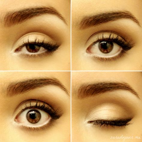 Easy natural everyday make up! Eye Makeup Round Eyes, Cat Eye Tattoos, Eyeliner Cat, Soft Cat Eye, Makeup For Round Eyes, Easy Cat Eye, Cat Eye Tutorial, Cat Eye Makeup Tutorial, Cat Eye Eyeliner