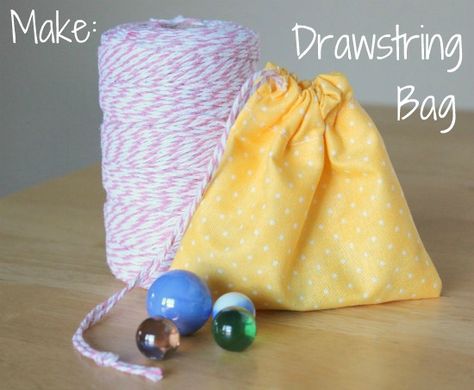 Sewing a Simple Drawstring Bag Simple Marble, Marble Bag, Kids Drawstring, First Sewing Projects, Trendy Sewing Projects, Fabric Purses, Sewing Projects For Kids, Sewing Projects For Beginners, Easy Sewing Projects