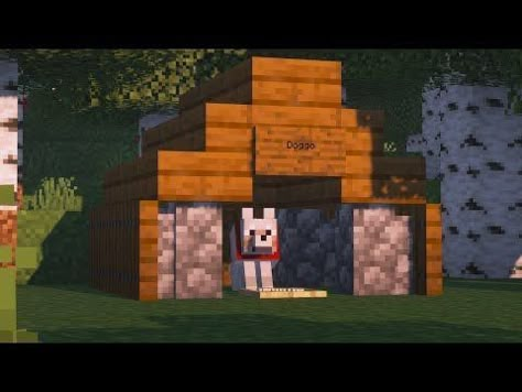 Minecraft Dog Bed Designs, Minecraft Doghouses, Small Dog House Minecraft, Cute Dog House Minecraft, Dog Houses Minecraft, Minecraft Dog House Ideas Big, Dog House Minecraft Ideas, Minecraft Dog Room, Minecraft Dog House Ideas