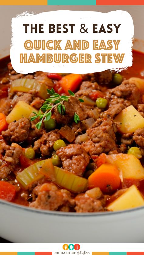 Hamburger Beef Stew Crockpot, Hamburger Meat Stew, Quick Dinners With Ground Beef, Hamburger Stew Recipes, Hamburger Beef Stew, Ground Beef Stew Recipes, Ground Beef Stew, Best Spaghetti Recipe, Beef Skillet