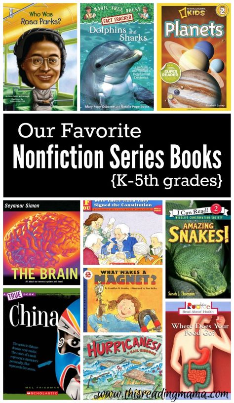 Our Favorite Nonfiction Series Books for K-5th grades | This Reading Mama Fiction Books For Kids, Nonfiction Books For Kids, Non Fiction Books, Reading Comprehension Strategies, Elementary Library, Series Books, Nonfiction Reading, Nonfiction Texts, Mentor Texts