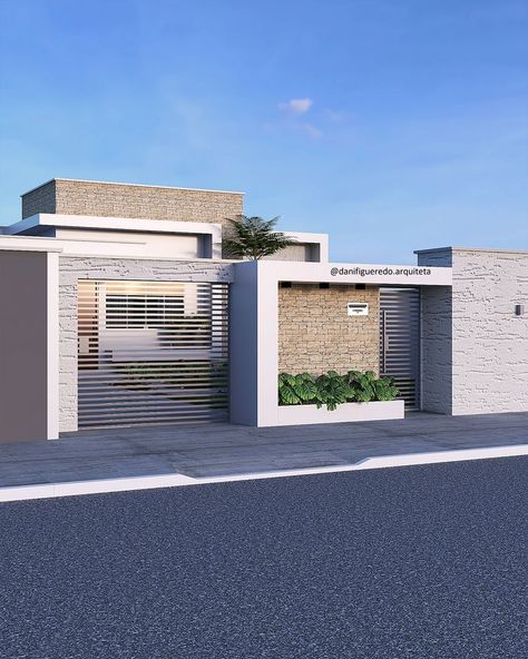 House Front Wall Design, Front Wall Design, Modern Fence Design, House Fence Design, Decor Ideas Bedroom, Entrance Gates Design, Modern Villa Design, Building House Plans Designs, House Extension Design