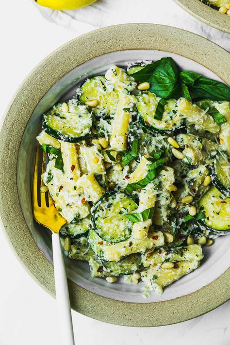 Summer Pasta with Zucchini, Ricotta and Basil Summer Pasta With Zucchini, Recipes With Zucchini, Zucchini Ricotta, Pasta With Zucchini, Summer Pasta Recipes, Not Hungry, Summer Flavors, Fresh Zucchini, Zucchini Ribbons