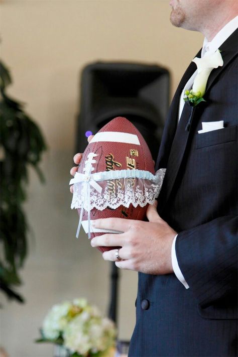 Throw garter using football..easier for the groom to toss Football Garter Toss, Garter Toss, When I Get Married, Foto Tips, Cute Wedding Ideas, The Perfect Guy, I Got Married, Wedding Wishes, Fairytale Wedding