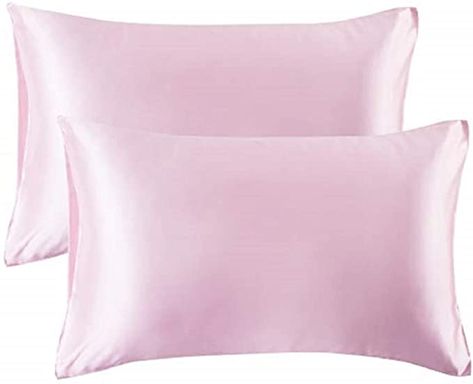 Bedsure Satin Pillow Cases 2 Pack - Pink Pillowcase for Hair and Skin Standard Size with Envelope Closure, 50 x 75 cm : Amazon.co.uk: Home & Kitchen White Pillow Cases, Kawaii Room Decor, Satin Pillow, Faux Fur Pillow, Luxury Pillows, Fur Pillow, Pink Skin, Satin Pillowcase, Printed Pillowcases