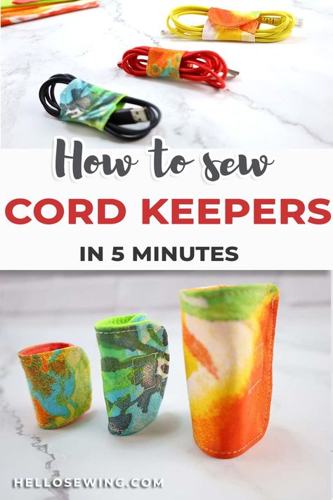 Cord Keepers To Sew, Cord Wrap Diy, Accessories To Sew, Cord Keeper, Cool Wraps, Scrap Projects, Sewing To Sell, Budget Crafts, Sewing Machine Projects