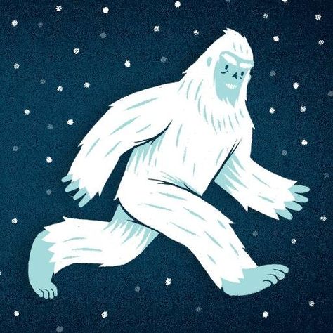 Yeti Creature, Bigfoot Drawing, Bigfoot Illustration, Twitter Illustration, Local Cryptid, Bigfoot Art, Forest Mural, Abominable Snowman, Procreate Ipad Art