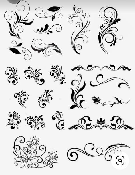 Filigree Design Pattern, Lettering Styles Alphabet, Flourish Design, Hand Lettering Art, Stencil Patterns, Lettering Styles, Henna Tattoo Designs, 자수 디자인, Doodle Art Designs