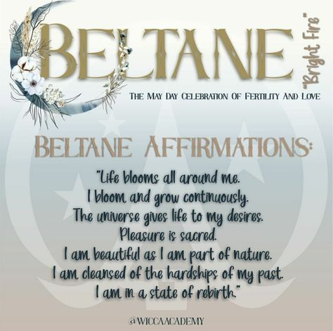 Beltane Affirmations, Witchy Holidays, Pagan Star, Spiritual Holidays, May Days, Wicca Witchcraft, Baby Witch, Witchy Things, I Am Beautiful