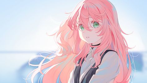 Regard Animal, Pink Hair Anime, Girl With Pink Hair, Bel Art, Art Mignon, Art Manga, Arte Inspo, 영감을 주는 캐릭터, Anime Eyes