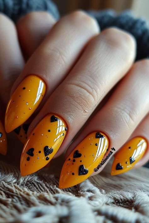 Valentines Day Nails 2024 Red And Yellow Nail Designs, Yellow Nail Designs, Stage Dive, Fashion Outfits Dresses, Yellow Nails Design, Yellow Nail, Valentines Day Nails, Sassy Nails, Colorful Nail