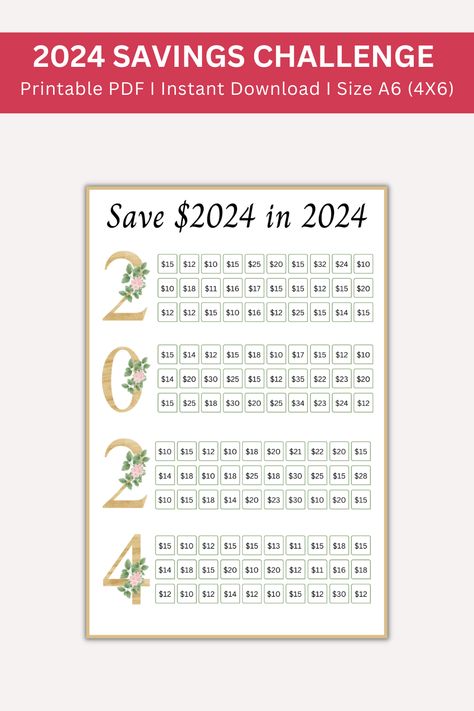 New Years Saving Challenge, 2024 Money Saving Challenge, 2024 Friday Savings Challenge, A5 Savings Challenge, 2024 Savings Challenge, Graduation Savings Challenge, 2024 Saving Challenge, Money Saving Tracker, 2024 Challenge