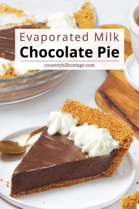 Chocolate Pie Recipe With Graham Cracker Crust, Graham Cracker Crust Chocolate Pie, Deserts With Evaporated Milk Desserts, Simple Chocolate Pie, Chocolate Pie Filling Recipe, Chocolate Pudding Pie Graham Crust, Instant Pudding Pie Recipes, Chocolate Pie Graham Cracker Crust, Dessert With Evaporated Milk