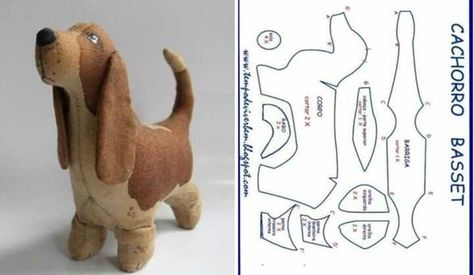 Stuffed Animal Dog Pattern, Dog Doll Pattern Sewing, Dog Plush Pattern, Dog Sewing Patterns, Teddy Bear Sewing Pattern, Felt Animal Patterns, Soft Toy Patterns, Cute Sewing Projects, Animal Sewing Patterns