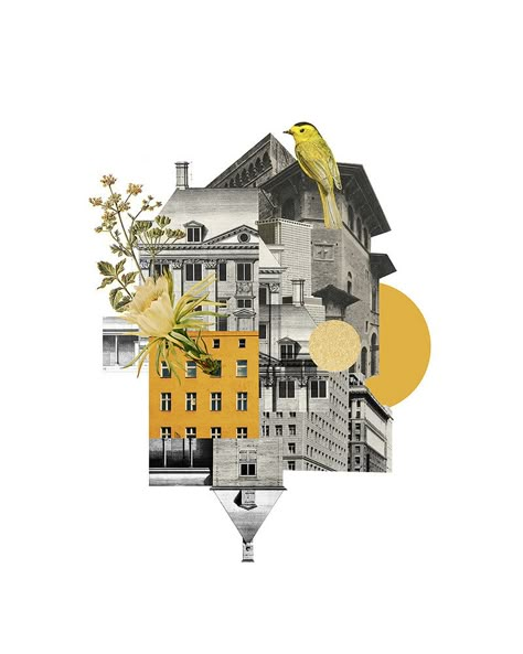 Cultural Graphic Design, Collage Design Ideas, Buildings Collage, Collage Perspective, Building Collage, Digital Collage Design, Elegant Collage, Mountain Collage, Textured Collage