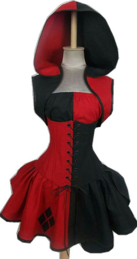 Villain Style, Red And Black Top, Harley Quinn Costume, Harley Quinn Cosplay, Fantasias Halloween, Joker And Harley Quinn, Cosplay Outfits, Gotham, Harley Quinn