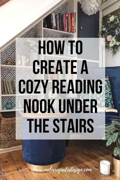 Discover your next favorite hideaway! 📚🏡 Dive into 'How to Create a Cozy Reading Nook Under the Stairs' and learn the secrets to crafting a tranquil, book-filled retreat in an unexpected space. #ReadingNookIdeas #CozyCorners #HomeDesignInspiration Under The Stairs Book Nook, Landing Reading Nook, Ideas For Under Stairs Space, Under The Stairs Reading Nook, Reading Nook Under Stairs, Reading Nook Kids Bedroom, Under Stairs Reading Nook, Attic Decorating Ideas, Nook Under The Stairs