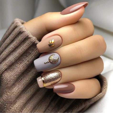 Birthday Nail Designs, Boho Nails, Fall Nail Trends, Fall Nail Art Designs, Short Nails Art, Nail Styles, Brown Nails, Chic Nails, Gorgeous Nails