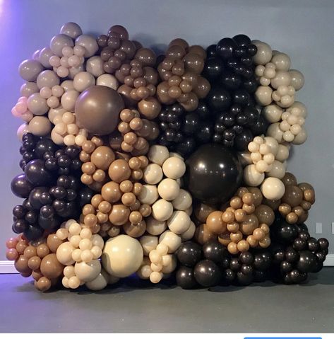 Black Brown Birthday Decor, Brown And Black Balloon Garland, Black And Brown Party Decorations, All Brown Party, Brown Balloons Decoration, Shades Of Brown Party, Black Garland, Balloons Wall, Party Ballons