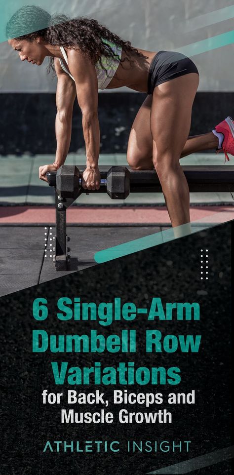 Here are 6 single-arm Dumbell Row exercises and its variations to target your back, biceps, and improve muscle growth. #fitness #fitnessmotivation #back #backworkout #dumbbell #dumbbellexercise #biceps #muscle #gains #athleticinsight Row Variations, Dumbbell Bicep Workout, Muscle Groups To Workout, One Arm Dumbbell Row, Biceps Muscle, Dumbbell Row, Back Strengthening Exercises, Rowing Workout, Biceps Workout