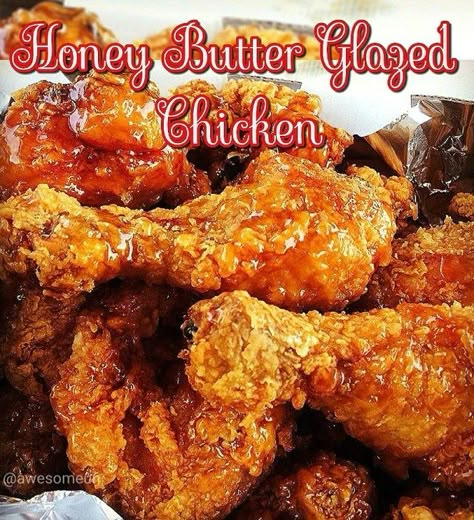 HONEY-BUTTER-GARLIC GLAZED CHICKEN Chicken Wing Sauce Recipes, Honey Fried Chicken, Honey Chicken Wings, Honey Butter Chicken, Wing Sauce Recipes, Chicken Wing Recipes Baked, Honey Glazed Chicken, Chicken Wing Sauces, Glazed Chicken