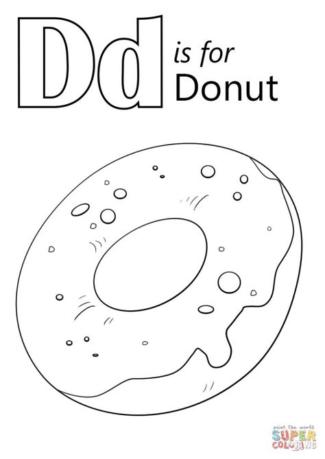 Donut Coloring Page Letter D Is For Donut Coloring Page Free Printable Coloring Pages - entitlementtrap.com Letter D Week Preschool, Letter D Free Printable Worksheets, Donut Worksheets Preschool, Letter D Worksheets For Toddlers, Letter D Coloring Pages Free Printables, Coloring Alphabet Letters Free Printable, D Is For Donut Craft, Letter D Printables Free, Letter D For Preschoolers