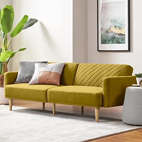 Amazon.com: Mopio Chloe Futon Sofa Bed, Convertible Sleeper Sofa with Tapered Wood Legs, 77.5" W, Small Splitback Sofa for Living Room : Home & Kitchen Small Sleeper Sofa, Living Room Antique, Couches For Living Room, Sofa Bed Couch, Modern Futon, Futon Couch, Sofa Sleeper, Sofa Cama, Futon Sofa Bed