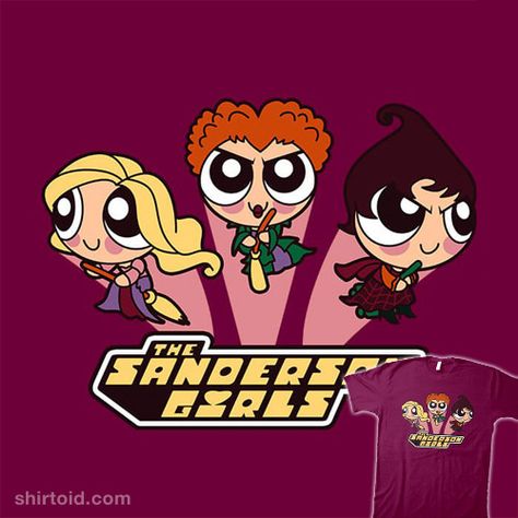 The Sanderson Girls | Shirtoid #boggsnicolas #film #hocuspocus #marysanderson #movies #sandersonsisters #sarahsanderson #thepowerpuffgirls #tvshow #winifredsanderson #witch #witches Mary Hocus Pocus, Hermanas Sanderson, Professor Utonium, Power Puff Girls, Sanderson Sisters, Puff Girl, Power Puff, Halloween Inspiration, Silhouette Files