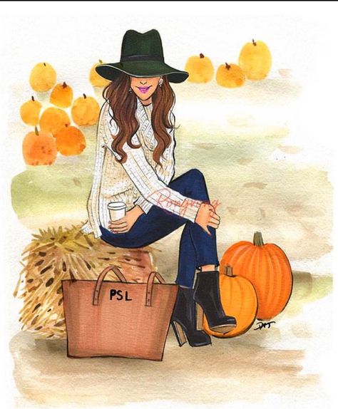 Fashion Art Prints, Rose Hill, Dessin Adorable, Art Licensing, Autumn Art, Girly Art, Disney Drawings, A Drawing, Fall Collections