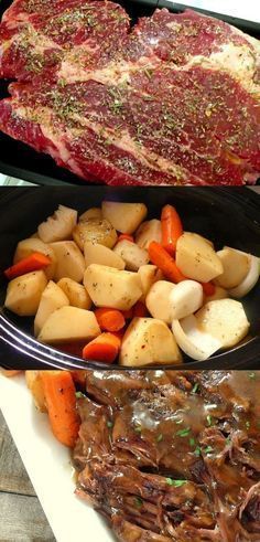 Pot Roast Recipes, Crockpot Dishes, Crockpot Cooking, Slow Cooker Meals, Crock Pot Slow Cooker, Idee Pasto Sano, Crock Pot Cooking, Roast Recipes, Crock Pot Meals